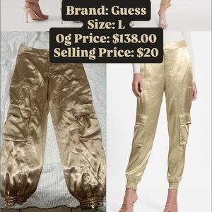 Guess Women's Gold Cargo Joggers